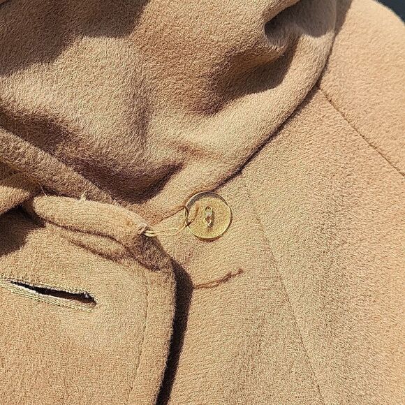 Vintage Kashmiracle Tan Coat Size L/XL Cahmere Like - Picture 4 of 13